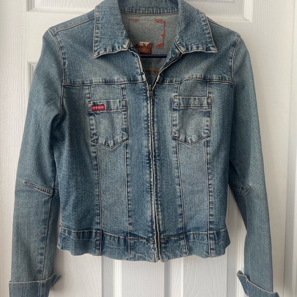 Guess zip denim jacket size S